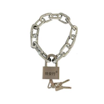 锦安行 镀锌链条锁，JCH-LS8-2K φ10mm×1.5m镀锌链条＋60#通开不锈钢锁头含钥匙×1 售卖规格：1条