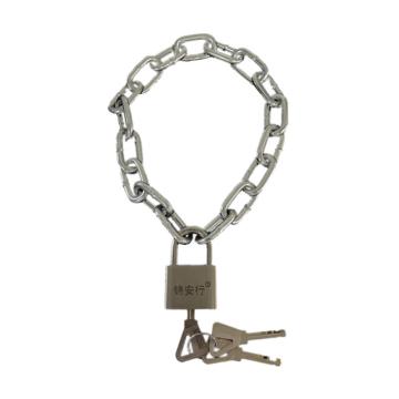 锦安行 镀锌链条锁，JCH-LS6-4 φ6mm×3m镀锌链条＋40#单开不锈钢锁头含钥匙×3 售卖规格：1条