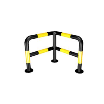 锦安行 L型钢管防撞护栏，黄黑色 双栏 700×700mm×φ76，JCH-DCQ20 售卖规格：1个