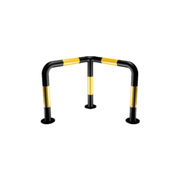 锦安行 L型钢管防撞护栏，黄黑色 单栏 700×700mm×φ76，JCH-DCQ19 售卖规格：1个