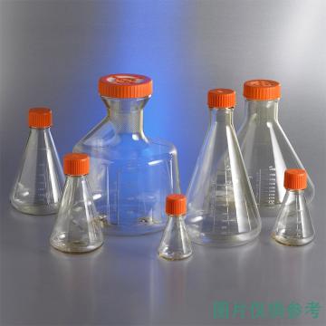 康宁/CORNING 三角培养瓶，1000ml，43mm颈瓶，密封盖盖，PC材质，灭菌，独立包装，下单按照25的整数倍，431146 售卖规格：1个