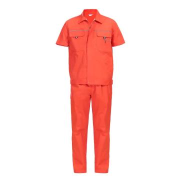 安赛瑞 防静电安全工作服，13694 橘色 夏季短袖款套装工作服 防静电电力工作服劳保服 4XL码 售卖规格：1套