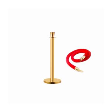 锦安行 皇冠款不锈钢挂绳迎宾礼宾柱，金色立柱+红色绒绳，φ320×950mm，绳长1.5m，JCH-Y200-42 售卖规格：1个