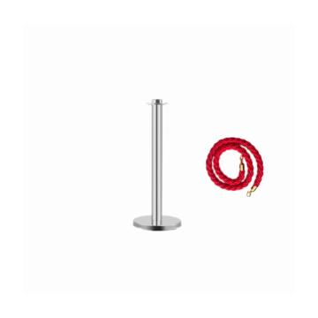 锦安行 平头款不锈钢挂绳迎宾礼宾柱，银色立柱+红色麻绳，φ320×930mm，绳长1.5m，JCH-Y200-60 售卖规格：1个