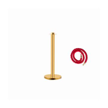 锦安行 平头款不锈钢挂绳迎宾礼宾柱，黄色立柱+红色麻绳，φ320×930mm，绳长1.5m，JCH-Y200-54 售卖规格：1个