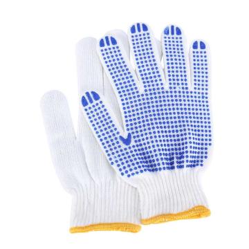 添盾 点塑纱线手套，TD-GL720G-蓝点 10针，漂白，720g，涤棉，12副/打 售卖规格：12副/打