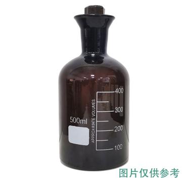 安赛瑞 溶解氧瓶 玻璃污水瓶 实验室具塞磨砂口水质采集瓶 棕色单盖250ml，6B00002 售卖规格：1个