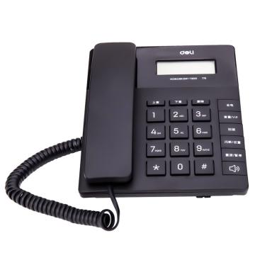 得力 电话机，779 来电显示办公家用电话机 黑色