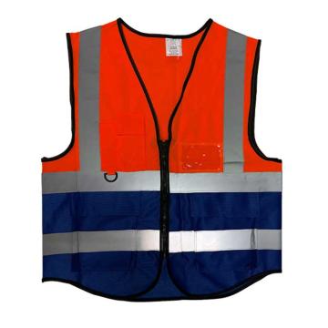 勒塔 橙蓝拼色反光背心，针织布，均码，LT-PPE885 售卖规格：1件
