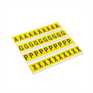 嘉辽 字母标识，黄底黑字，自粘性乙烯材料，100*80mm，A-Z/组，BSFY0070 售卖规格：5组/包