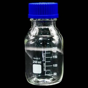 冰禹 蓝盖试剂瓶透明 丝口玻璃瓶 螺纹口带刻度，BY-2464 高硼硅250ml 售卖规格：1个
