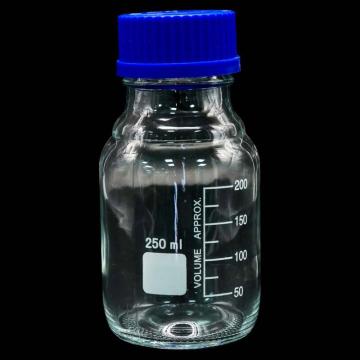 冰禹 蓝盖试剂瓶透明 丝口玻璃瓶 螺纹口带刻度，BY-2464 250ml 售卖规格：1个