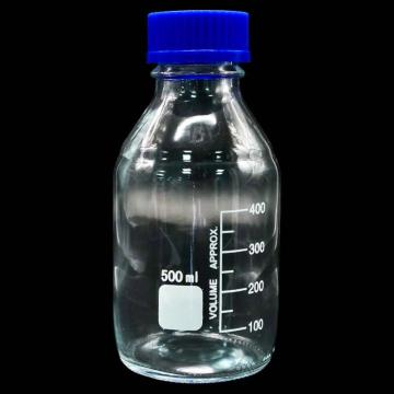 冰禹 蓝盖试剂瓶透明 丝口玻璃瓶 螺纹口带刻度，BY-2464 500ml 售卖规格：1个