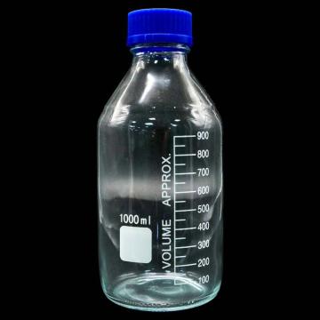 冰禹 蓝盖试剂瓶透明 丝口玻璃瓶 螺纹口带刻度，BY-2464 1000ml 售卖规格：1个