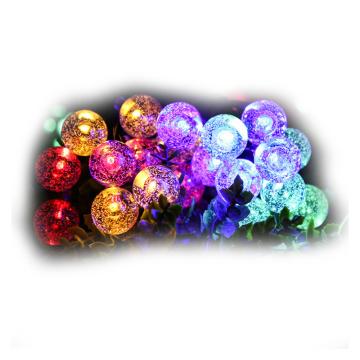 安赛瑞 太阳能灯串，766059 春节圣诞装灯，防水八种模式LED灯，气泡球，长22M，200灯，彩色 售卖规格：1个