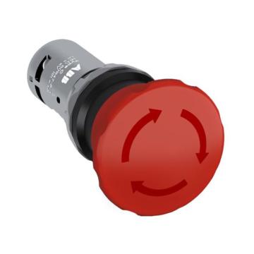 ABB CE系列急停按钮，CE4T-10R-02 φ40，扭动，红色，2NC 售卖规格：1个