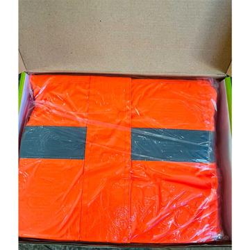 西域推荐 制式分体雨衣 带反光通用，荧光橙，3XL