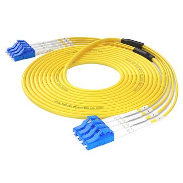 海乐 单模分支光缆4芯LC-LC束装光纤跳线，HJ-4LC-LC-SF80 预端接分支线PVC外被弯曲不敏感 售卖规格：80米/根