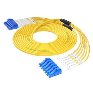 海乐 单模分支光缆6芯LC-LC束装光纤跳线，HJ-6LC-LC-SF80 预端接分支线PVC外被弯曲不敏感 售卖规格：80米/根