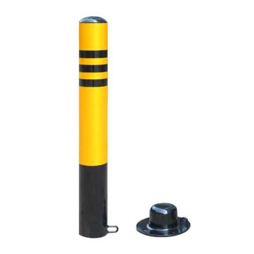 月桐 路桩警示柱，高750mm，厚1.2mm，黑黄，活动款，YT-ZH12 售卖规格：1个