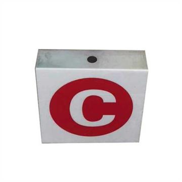 嘉辽 电力相序牌中号折边C，铝板反光膜，红底白字，EBS4149 售卖规格：1个