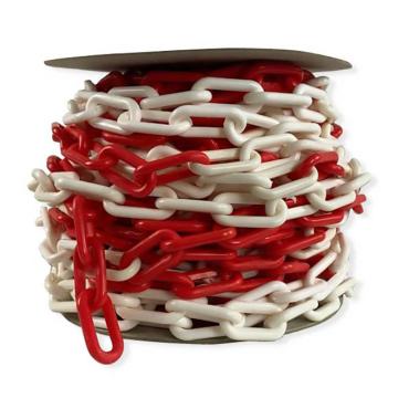 布朗森/BRONSON 红/白警示塑料隔离链条，路锥链条，长25m，BS4014 售卖规格：1卷