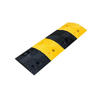 月桐 人字纹橡胶减速带，1000×350×40mm，含安装螺丝，黄黑1个，YT-JS01 售卖规格：5根/包