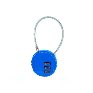 罕码 圆形钢丝绳密码锁蓝色，HMLK3114Blu 售卖规格：1个