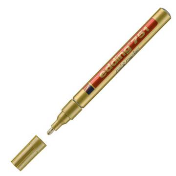 edding 记号笔工业油漆笔，edding 751-金色 耐高温300度 线幅1mm-2mm金色 售卖规格：1支