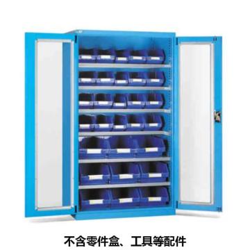 位邦 储物柜,1023×550×1800mm,蓝色,对开玻璃门柜,6层层板，77.6712.02 售卖规格：1个