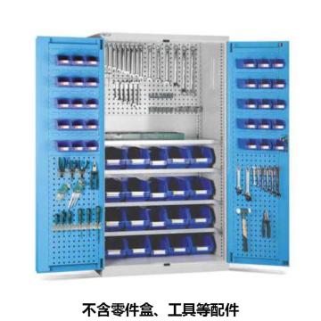 位邦 储物柜，77.6701.12 1023×550×1800mm,蓝门灰柜,对开钢门柜,4层层板,背部、门上带挂板 售卖规格：1个