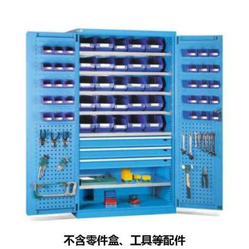 位邦 储物柜，77.6631.02 1023×550×1800mm,蓝色,对开钢门柜,6层层板,门上带挂板,3抽屉 售卖规格：1个
