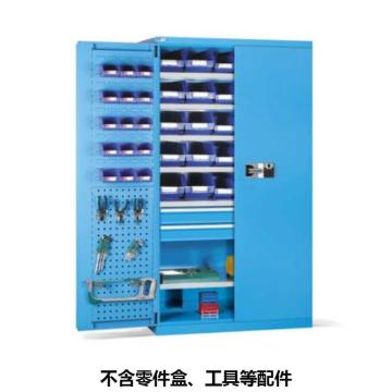 位邦 储物柜，77.6621.02.E 1023×550×1800mm,蓝色,对开钢门柜,密码指纹锁,6层层板,门上带挂板,2单轨抽屉 售卖规格：1个