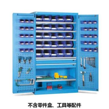位邦 储物柜，77.6621.02 1023×550×1800mm,蓝色,对开钢门柜,6层层板,门上带挂板,2抽屉 售卖规格：1个