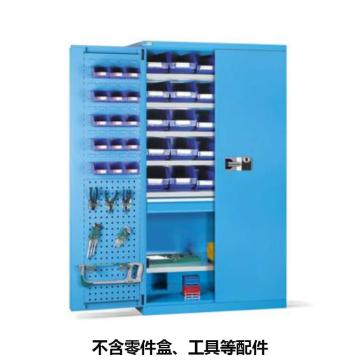 位邦 储物柜，77.6611.02.E 1023×550×1800mm,蓝色,对开钢门柜,密码指纹锁,6层层板,门上带挂板,1单轨抽屉 售卖规格：1个