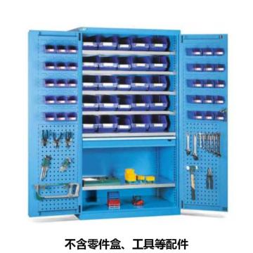 位邦 储物柜，77.6611.02 1023×550×1800mm,蓝色,对开钢门柜,6层层板,门上带挂板,1抽屉 售卖规格：1个