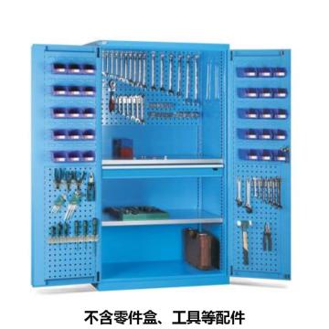 位邦 储物柜，77.6511.02 1023×550×1800mm,蓝色,对开钢门柜,2层层板,背部、门上带挂板,1抽屉 售卖规格：1个