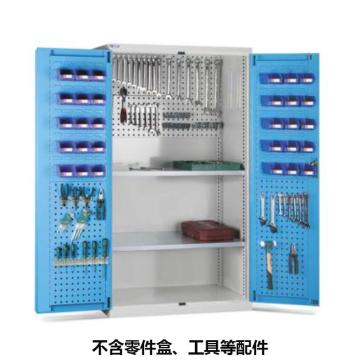 位邦 储物柜，77.6501.12 1023×550×1800mm,蓝门灰柜,对开钢门柜,2层层板,背部、门上带挂板 售卖规格：1个