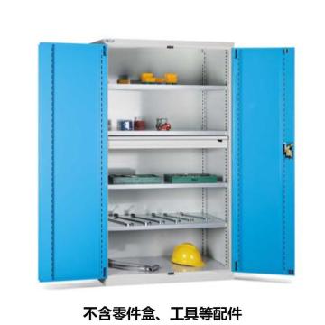 位邦 储物柜，77.6401.12 1023×550×1800mm,蓝门灰柜,对开钢门柜,4层层板,1抽屉 售卖规格：1个