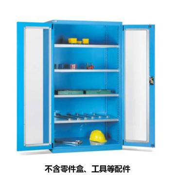 位邦 储物柜,1023×550×1800mm,蓝色,对开玻璃门柜,4层层板，77.6312.02 售卖规格：1个