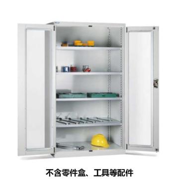 位邦 储物柜,1023×550×1800mm,灰色,对开玻璃门柜,4层层板，77.6312.01 售卖规格：1个