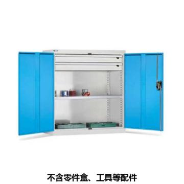 位邦 储物柜，77.6221.12 1023×550×1000mm,蓝门灰柜,对开钢门柜,1层层板,2抽屉 售卖规格：1个