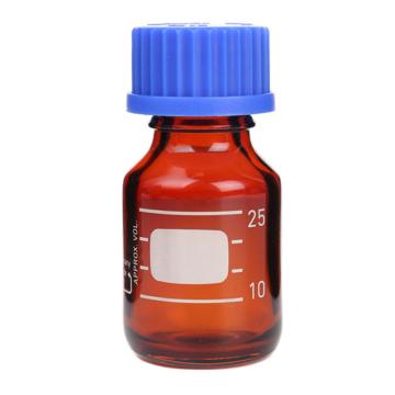 杜兰/DURAN 棕色蓝盖试剂瓶，25ml、含GL25盖，218061458 售卖规格：1个
