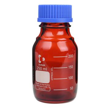 杜兰/DURAN 棕色蓝盖试剂瓶，250ml、含GL45盖，218063656 售卖规格：1个