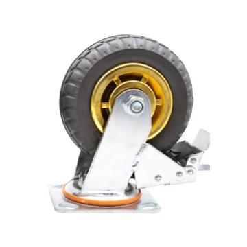 海斯迪克 高弹力低噪脚轮，gnjz-99 8寸刹车脚轮 重型平板车手推车轮橡胶轮 售卖规格：1个