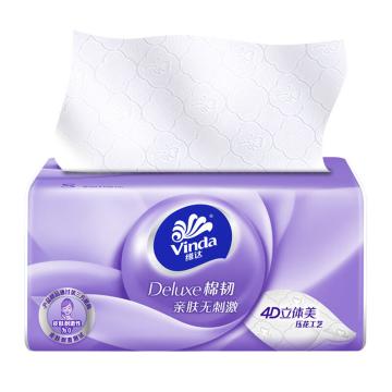 维达/Vinda 棉韧立体美3层108抽塑包抽取式面巾纸，V2882-A 售卖规格：24包/箱