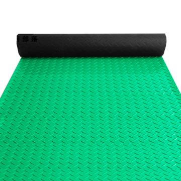 爱柯部落 地垫，维稳C 钢花纹,1.5*15m*2.7mm 绿色 PVC防水防滑 地毯走道 售卖规格：1片