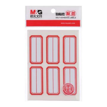 晨光 自粘性标签，YT-09 6枚X10 49*23mm （红） 10张/包 售卖规格：1包