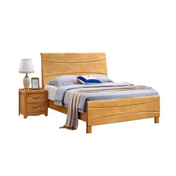 Raxwell 橡胶木实木床双人床，RFBB0005 1500*2000*980mm 售卖规格：1个