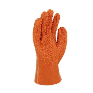 功成狮 PVC防化手套，GW2303 颗粒止滑手套，27cm，橙色 售卖规格：1副